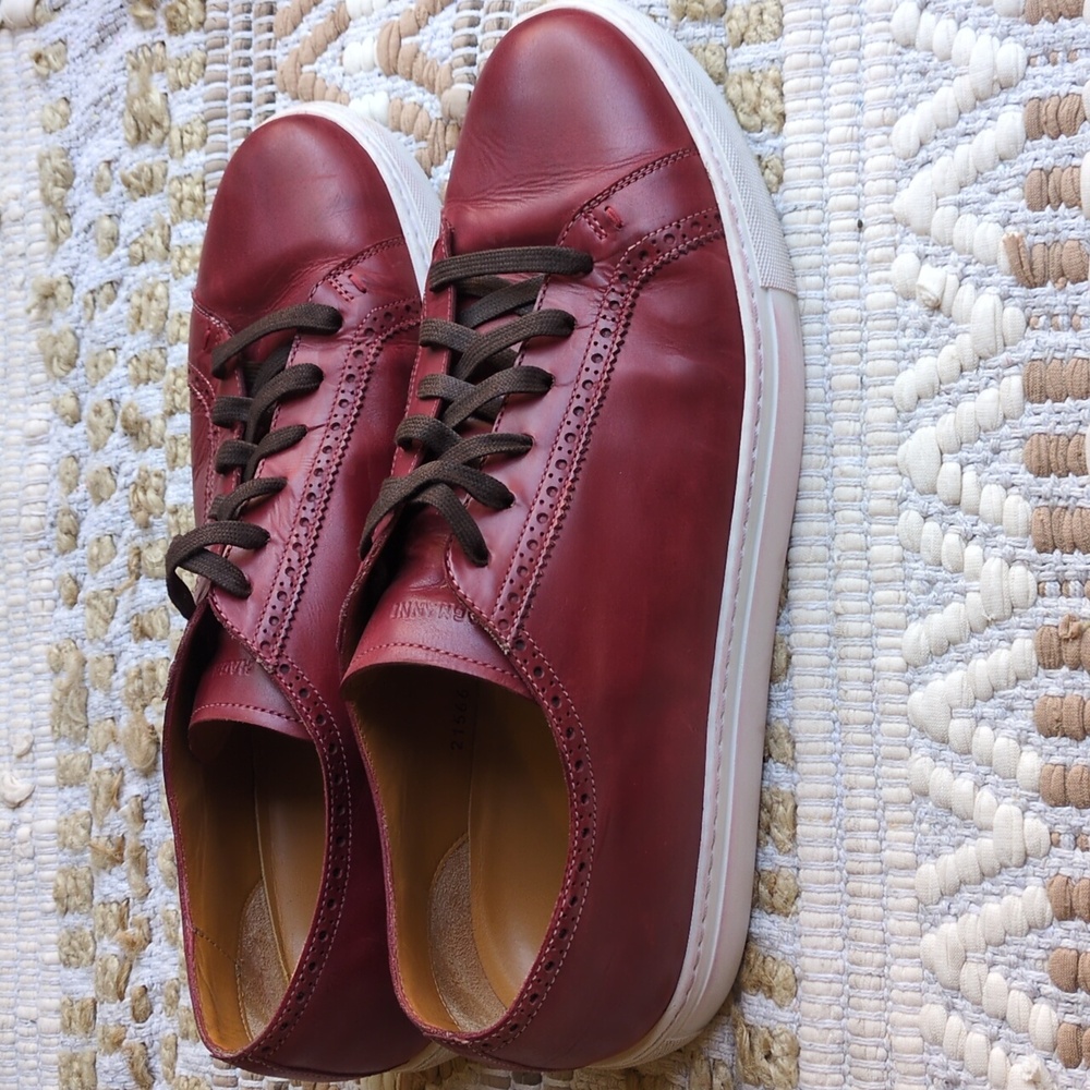 Magnanni Costa Lo Tinto Red Leather Sneakers Men's 13 - Picture 4 of 17